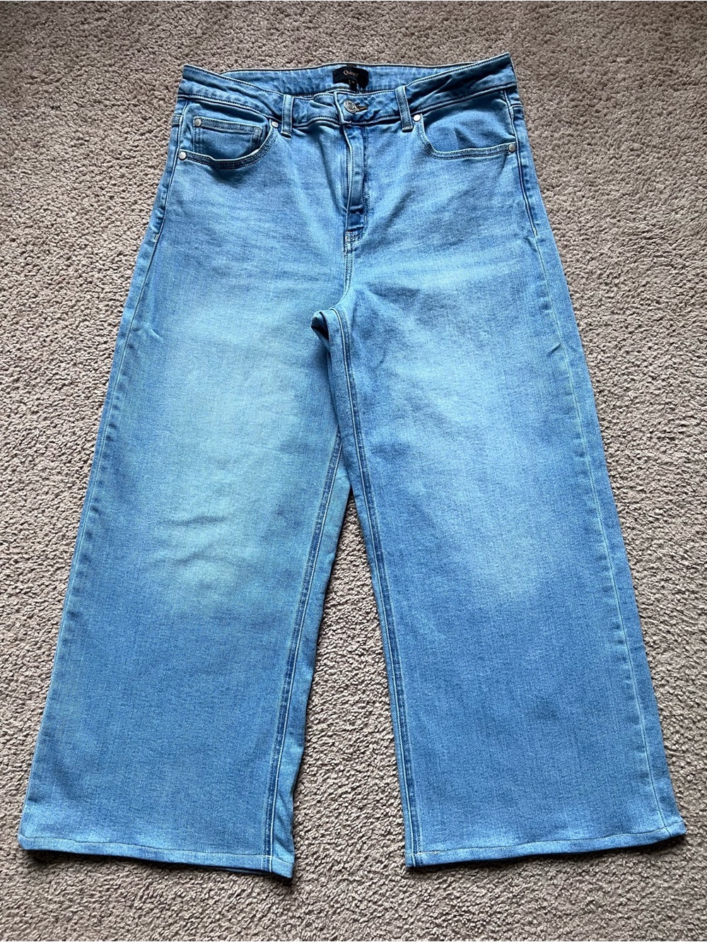 Quince Wide Leg Bella Stretch Jeans Frosted Blue Women’s Sz 32